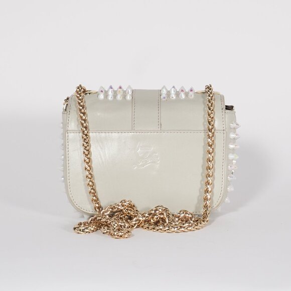 Christian Louboutin Studded Bow Neutral Leather Mini Crossbody Bag - Picture 5 of 12